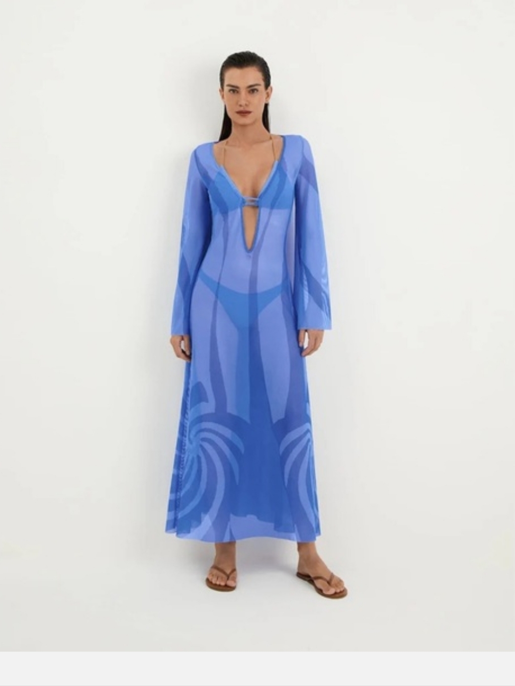 Caroline Constas Light Blue Swim Coverup